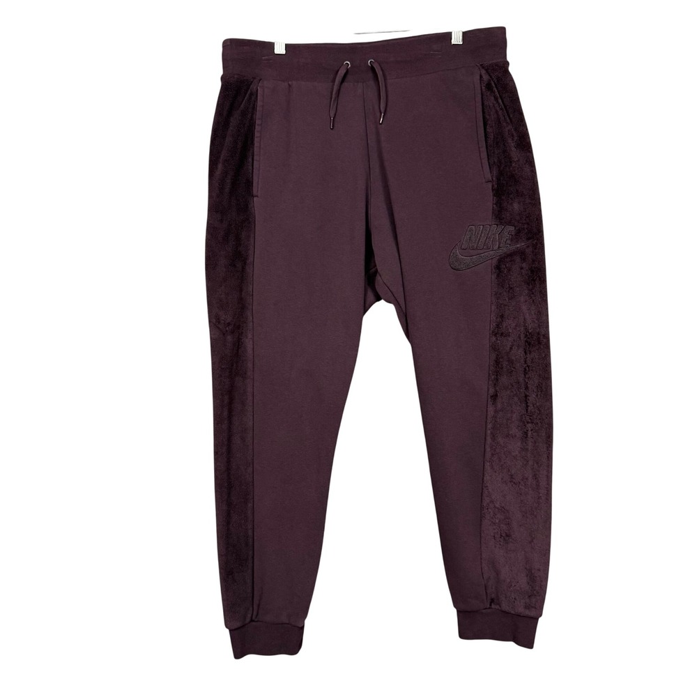 Nike NSW Velour Statement Tapered Leg Mens 2XL Jogger Burgundy Red 929130-659